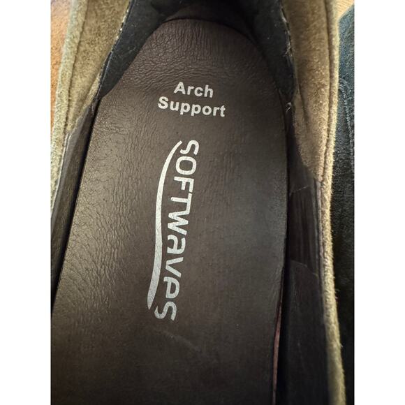 Softwaves Olive Army Green Suede Platform Chain Loafers EU 39.5 Arch Support 9 - Picture 2 of 8